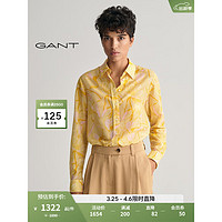 GANT甘特2024春夏女士印花桑蚕丝长袖衬衫4300317 726黄色 44