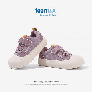 TEENMIX 天美意 鞋儿童帆布鞋秋季可爱校园休闲鞋子中大童鞋