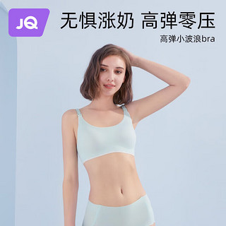 婧麒（JOYNCLEON）哺乳内衣女薄款大码大胸孕期产后喂奶聚拢全罩杯文胸 冰川湖蓝【高弹不勒】 S