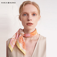 MARJA KURKI 玛丽亚古琦 玛丽亚.古琦（MARJAKURKI）生日三八妇女节礼物送长辈小方巾简约时尚桑蚕丝中丝巾女礼盒装野餐小聚1LL100108橙色