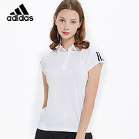 adidas 阿迪达斯 女子翻领T恤网球服新款短袖运动上衣POLO衫 CE1478