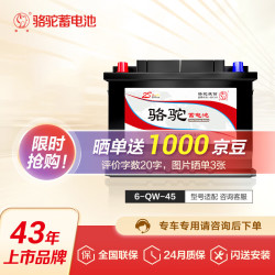 骆驼 汽车电瓶蓄电池6-QW-45 12V45AH 上门安东风启辰D50风神A60