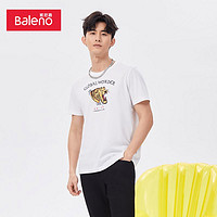 百亿补贴：Baleno 班尼路 动物字母印花TEE2023夏季新款男装潮流时尚短袖t恤男