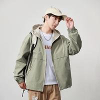 外套男士春秋款休闲连帽夹克日常潮流户外百搭舒适青少年运动上衣