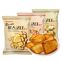 LOTTE 乐天 韩国进口乐天烤面包片蒜香味烤馍片馍丁充饥零食饼干小吃