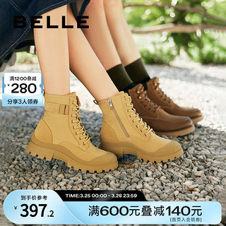 BeLLE 百丽 工装靴女冬季新款靴子商场同款沙漠靴马丁靴女Y6F1DDD2
