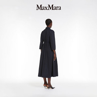 MaxMara 2024春夏女装棉质混纺法兰绒衬衫连衣裙9221084106 靛蓝色 42