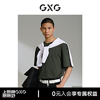 GXG男装 多色字母图案短袖T恤 24年夏季G24X442027 绿色 190/XXXL