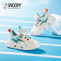 SNOOPY史努比童鞋儿童运动鞋夏季单网跑鞋男女童旋钮透气鞋3834白蓝38 38码适合脚长23.0-23.5cm