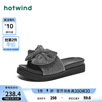 hotwind 热风 2024年夏季女士时尚拖鞋 13银色 39