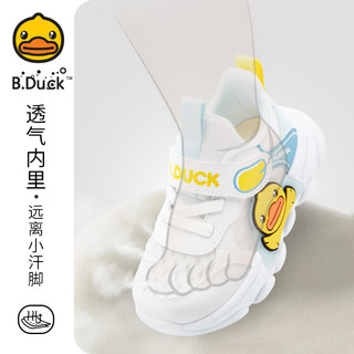 B.Duck小黄鸭童鞋儿童学步鞋夏季透气宝宝鞋男女童轻便运动鞋3901黄色30 30码适合脚长18.6-19.1cm