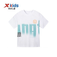 XTEP 特步 儿童夏季男中大童2023新款棉质短袖T恤677225014150