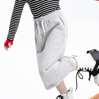 little MO&Co.加绒 little moco童装23冬装女童中长款半身卫衣裙KBC4SKT005 中花灰色 110/53