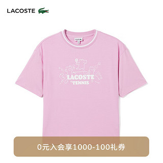 LACOSTE法国鳄鱼童装24夏季趣味百搭短袖T恤TJ7659 IU9/粉色 10A