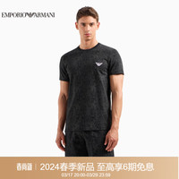 阿玛尼EMPORIO ARMANI24春季EAU男装圆领徽标印花家居T恤