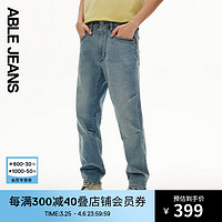 ABLE JEANS 欧帛牛仔 24春季男士牛仔裤直筒宽松水洗裤子 天缥蓝 30/32