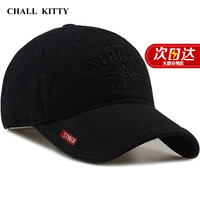 CHALL KITTY男士棒球帽大头围鸭舌帽子休闲太阳帽钓鱼遮阳帽送男朋友 礼盒装 【黑色】轻奢时尚ck风