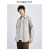 RIVERSTONE 瑞弗史东 RS男装秋装高端设计感长袖衬衫2024新款秋季男生百搭翻领衬衣潮流