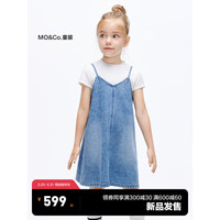 little MO&Co.凉感抑菌 little moco童装24夏女童两件装T恤牛仔吊带连衣裙 牛仔蓝色 110/56