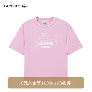 LACOSTE法国鳄鱼童装24夏季趣味百搭短袖T恤TJ7659 IU9/粉色 8A