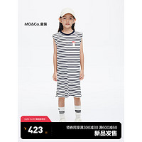 Little MO&CO. little moco童装24夏女童条纹无袖背心印花连衣裙KBD2DRST11 白黑条色 150/72