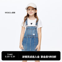 little MO&Co.little moco童装24夏装女童纯棉牛仔背带连衣短裙KBD2DRS037 牛仔蓝色 150/72