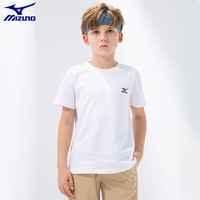 美津浓(MIZUNO)儿童短袖T恤2024夏季男童装中大童纯棉运动上衣t 白色 165cm