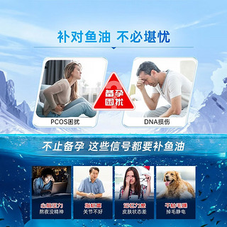 信心康乐深海鱼油备孕软胶囊美国RTG90%高纯度DHA成人omega-3男女性助排卵促活力