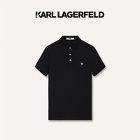 Karl Lagerfeld卡尔·拉格斐轻奢老佛爷男装 24夏款KL徽章 多色系短袖Polo衫 黑色 50