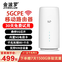 金波罗【送1500G流量】金波罗5G CPE移动路由器家用穿墙王免插卡上网卡WIFI6随身wifi全网通无线千兆宽带 鼎桥5G芯片+双频WIFI6 5G CPE设备（可插卡版）+7天体验流量