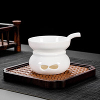 琦轩源羊脂玉陶瓷茶漏茶滤茶叶过滤网茶隔滤茶器公道杯泡茶茶具配件 羊脂玉瓷云初茶漏组-纯白