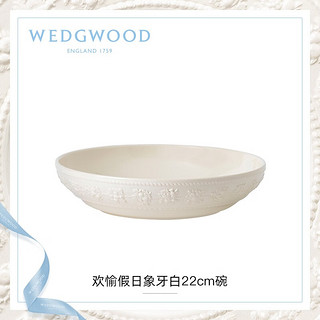 WEDGWOOD 威基伍德欢愉假日餐碗陶瓷饭碗实用面碗中式米饭碗 欢愉假日象牙白22厘米碗 1头