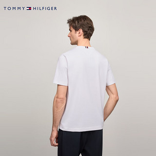 TOMMY HILFIGER【防晒凉感】夏季功能系列24夏男珠地网眼透气净色T恤37009 白色YCF L （：150-165斤）