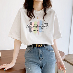 bonas宝娜斯女士纯棉短袖t恤宽松短袖衫打底衫