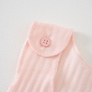 童泰（TONGTAI）婴儿背心纯棉0-6个月夏季薄款初生宝宝满月衣服吊带上衣2件装 粉色 66cm