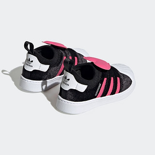 adidas 阿迪达斯 SUPERSTAR 360一脚蹬贝壳头学步鞋女婴童阿迪达斯三叶草 黑/白/粉 26.5(155mm)