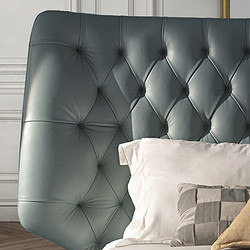 UVANART 优梵艺术 LuxART·奢品定制北欧现代风大户型卧室双人真皮轻奢简约婚床B201