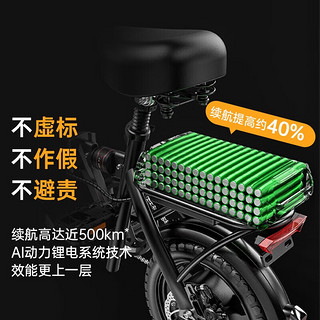 英格威新国标电动自行车锂电池小型代驾电动车折叠助力铝合金代步 D10-30A纯电约120km轻量铝合金