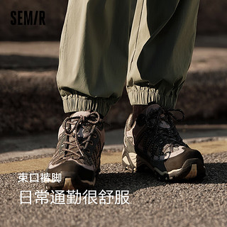 森马（Semir）舒服裤休闲裤男2024夏季凉感松紧腰束脚长裤简约通勤工装风 土灰绿40944 170/74A/M