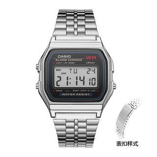 CASIO 卡西欧 手表金属小方块运动防水多功能电子时尚学生手表男