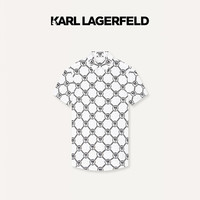 Karl Lagerfeld卡尔·拉格斐轻奢老佛爷男装 24夏款KARL满印修身短袖衬衫 本白 54