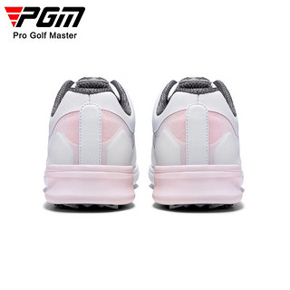 PGM 高尔夫女士防水球鞋 专利防侧滑运动鞋 旋钮鞋带golf鞋子 XZ249-白粉色 39码