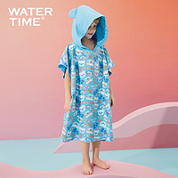 WATERTIME 儿童游泳浴巾浴袍吸水速干换衣斗篷帽便携游泳专用装备