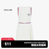 little MO&Co.速干凉感两件套装 little moco童装24夏装女童网球风背心半裙 米白色 110/56