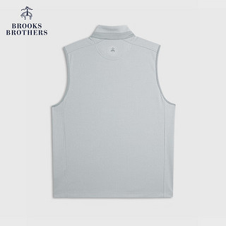 布克兄弟（BrooksBrothers）男士24春夏纯色立领拉链针织开衫马甲 0007-灰色 M