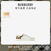 博柏利（BURBERRY）男鞋 皮革、麂皮拼格纹运动鞋80690891