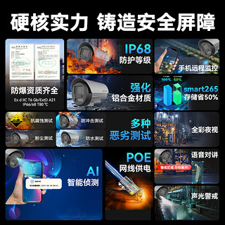 HIKVISION海康威视防爆监控器摄像头200万高清全彩夜视室内外手机远程可对讲2XE3627FWD-XST 6MM