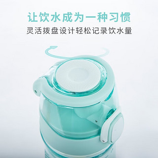 膳魔师（THERMOS）塑料水杯大容量夏季男女运动瓶户外露营便携随行茶杯带提手 TCSD 奶油绿 700ml