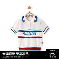 Mini Peace MiniPeace商场同款xCHAO太平鸟童装女童短袖T恤运动针织 白色 150cm