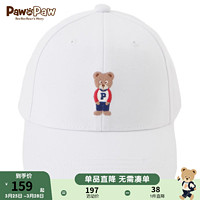 PawinPaw卡通小熊童装2024年夏季男女童帽子儿童棒球帽潮洋气 Ivory象牙白/39 054